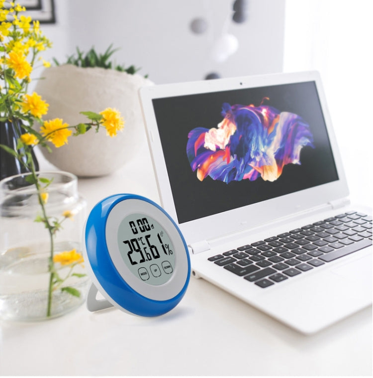 Multifunctional Touch Screen Thermometer And Hygrometer with Backlight & Alarm Clock(TS-S67-BU Blue)