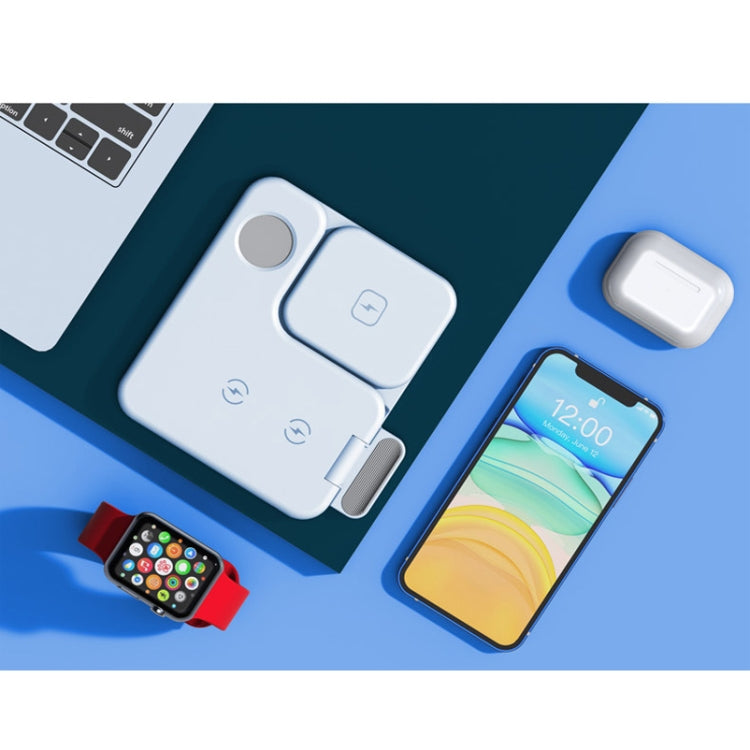 W10 3 in 1 15W Max Portable Folding Wireless Charger For Mobile Phones & iWatch & AirPods