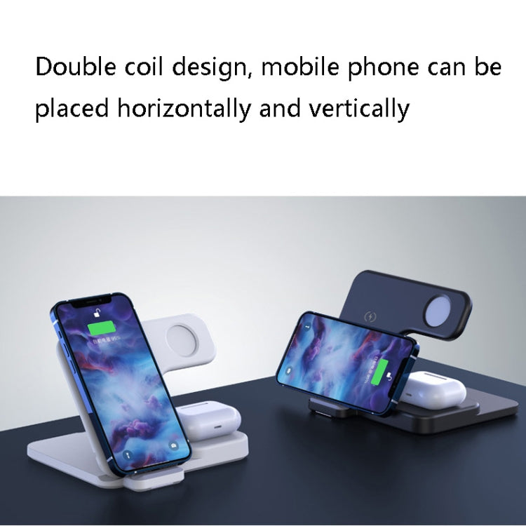 W10 3 in 1 15W Max Portable Folding Wireless Charger For Mobile Phones & iWatch & AirPods