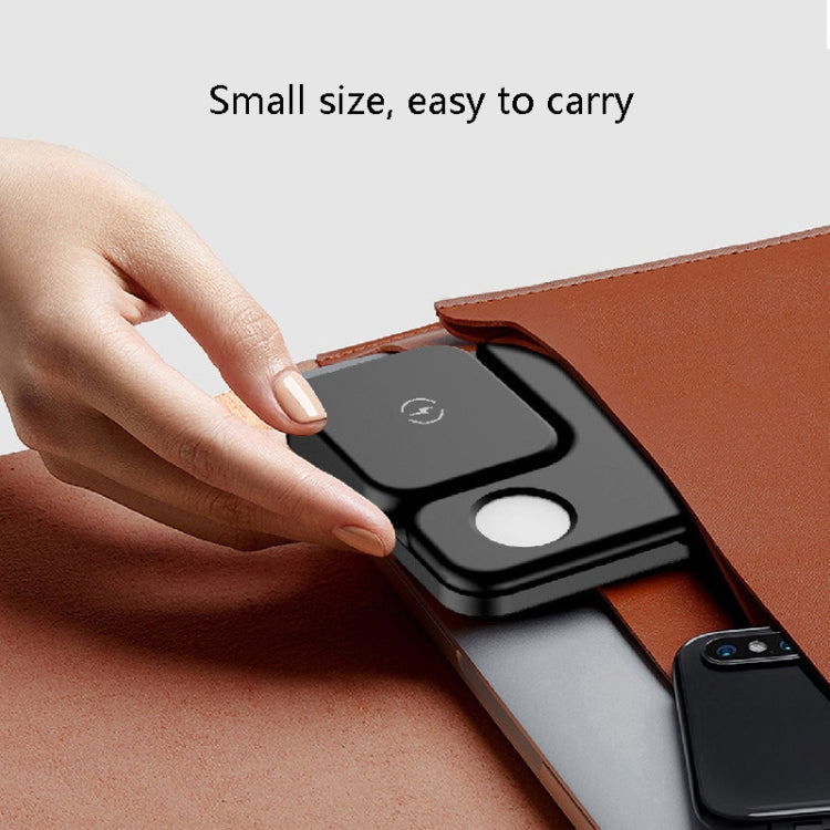 W10 3 in 1 15W Max Portable Folding Wireless Charger For Mobile Phones & iWatch & AirPods