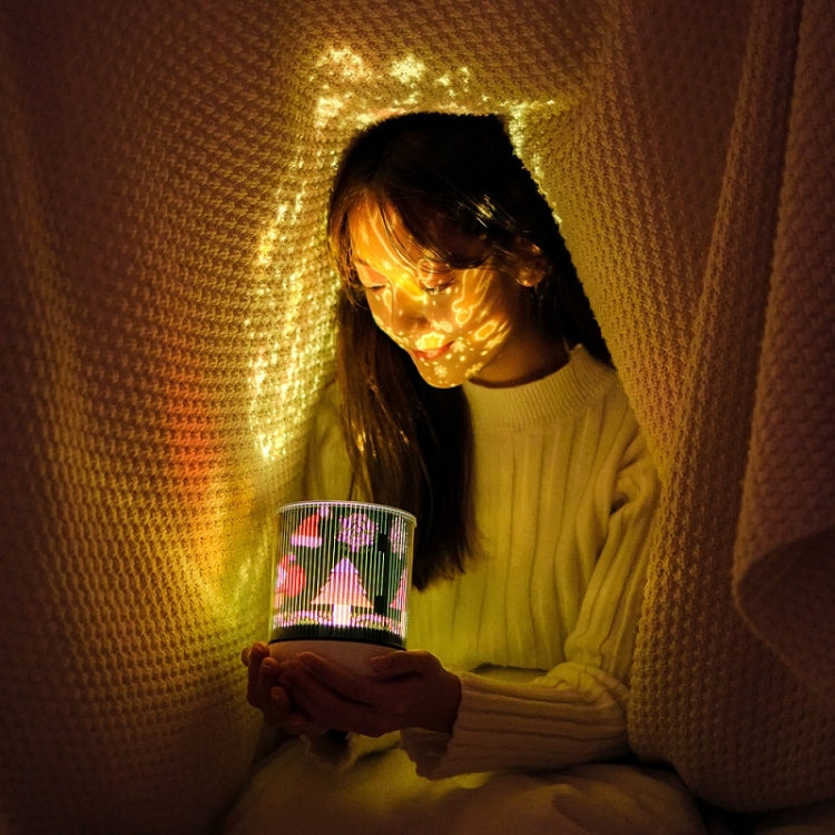 Children Bedroom Bedside Dynamic Night Light LED Colorful Dream Animation Projection Lamp, Style: Rechargeable(White)