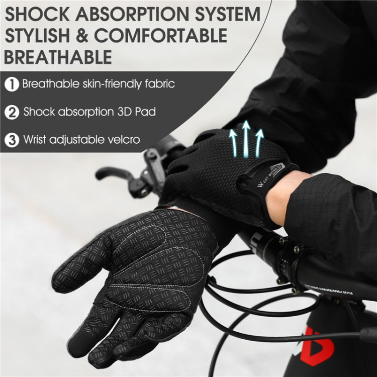 WEST BIKING YP0211223 Full-Finger Gloves For Cycling Shock Absorption Non-Slip Touch Screen Gloves, Size: L