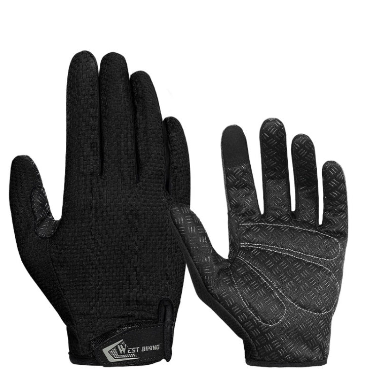 WEST BIKING YP0211223 Full-Finger Gloves For Cycling Shock Absorption Non-Slip Touch Screen Gloves, Size: XL