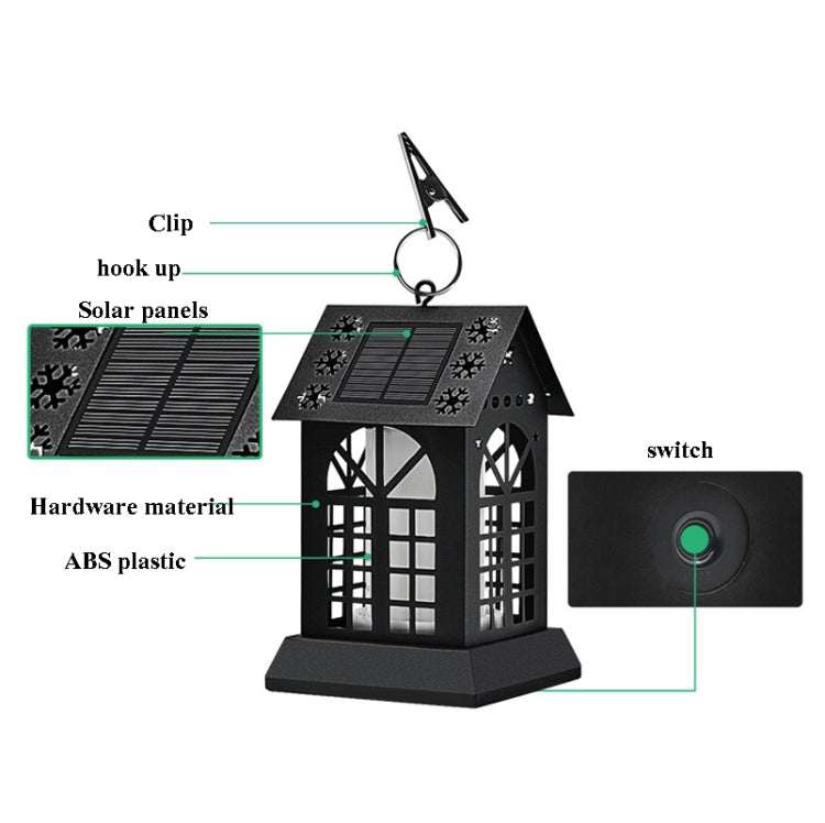 99 LED Solar Flame Light Metal House Light Outdoor Garden Courtyard Light(SZ-19008)