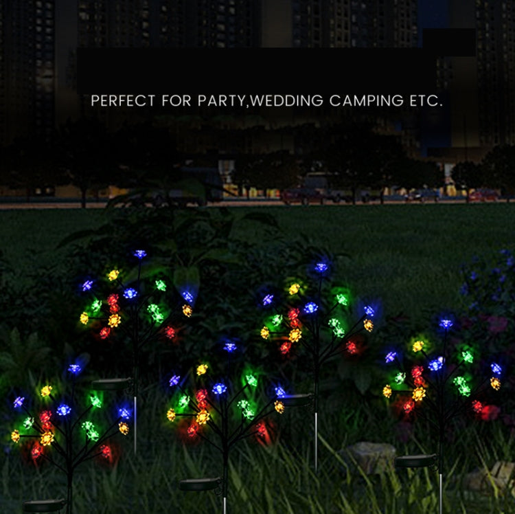 16 LED Solar Tree Branch Lotus Lamp Outdoor  Garden Lawn Light