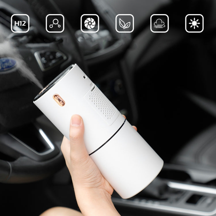 230ML 2 In 1 Air Humidifier Spray Moisturizing Negative Ion Car Air Purifier(White)