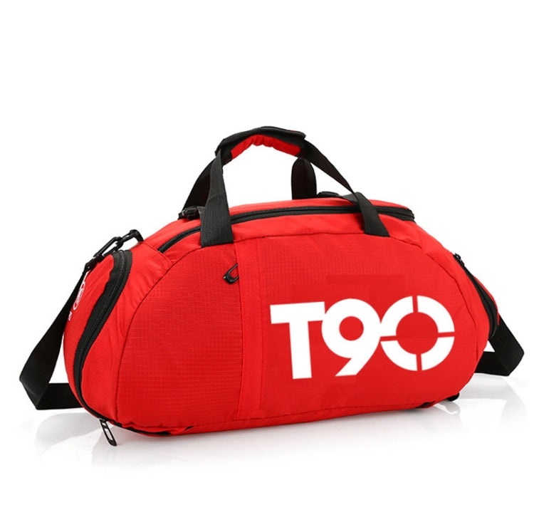 Fitness Sports Travel Bag Men And Women The Same Large-Capacity Backpack Hand-Held Shoulder Bag With Independent Shoe Position, Colour: Red