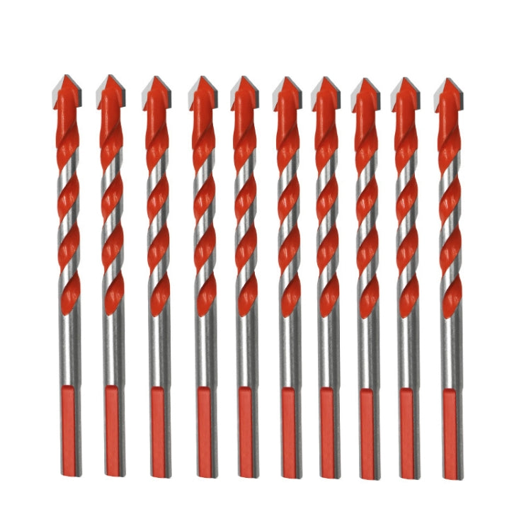 10 PCS Ceramic Triangle Handle Metal Flashlight Drill Bit, Size: 8mm
