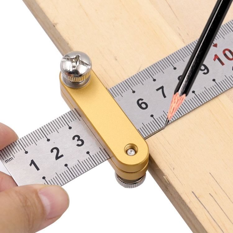 Steel Ruler Limit Adjustment Positioning Block Woodworking Marking Locator(Straightedge Locator)