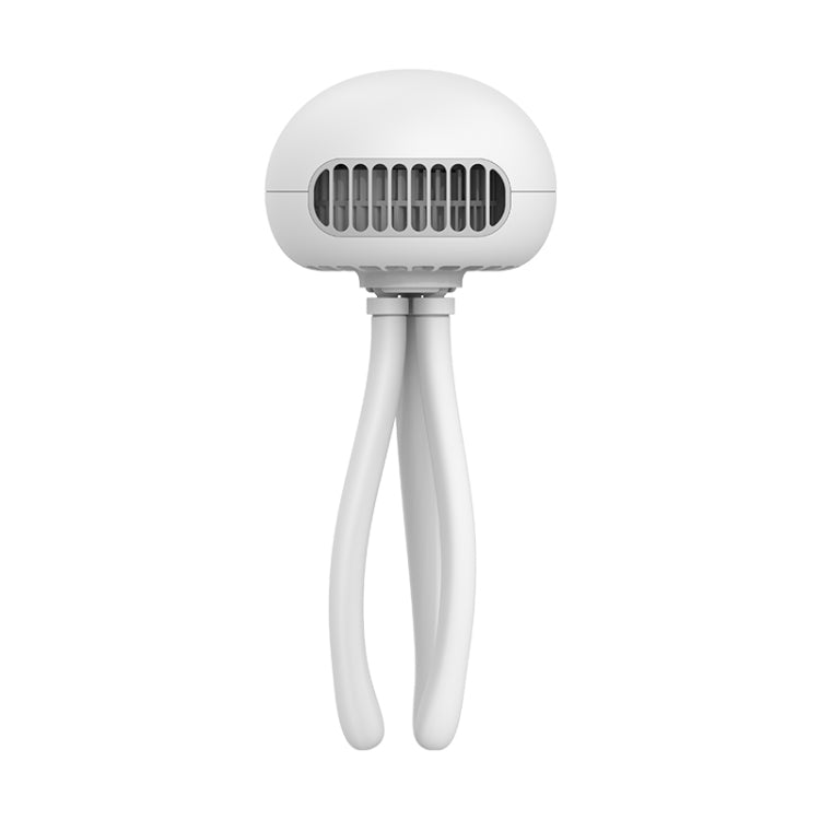Stroller USB Leafless Octopus Fan Handheld Desktop Phone Stand Octopus Jellyfish Fan,Version: 2000 mA Standard Version (White)