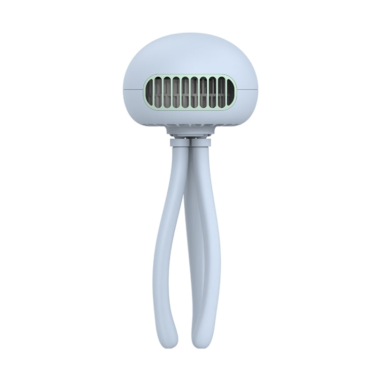 Stroller USB Leafless Octopus Fan Handheld Desktop Phone Stand Octopus Jellyfish Fan,Version: 2000 mA Standard Version (Blue)