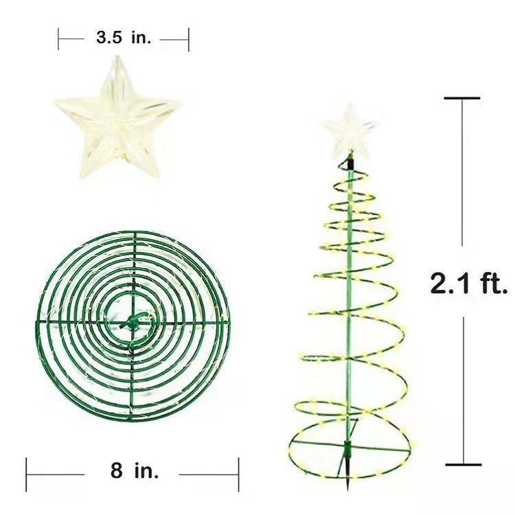Christmas Garden LED Solar Ground Light Star Christmas Tree Outdoor Decoration Light