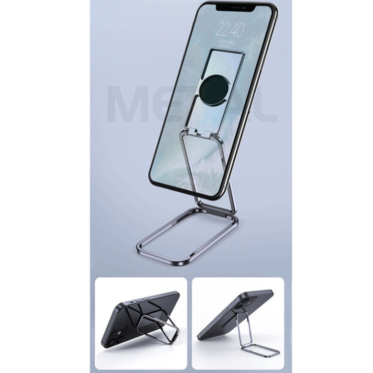 Square Folding Metal Holder Rotating Back Stick Desktop Phone Ring Holder