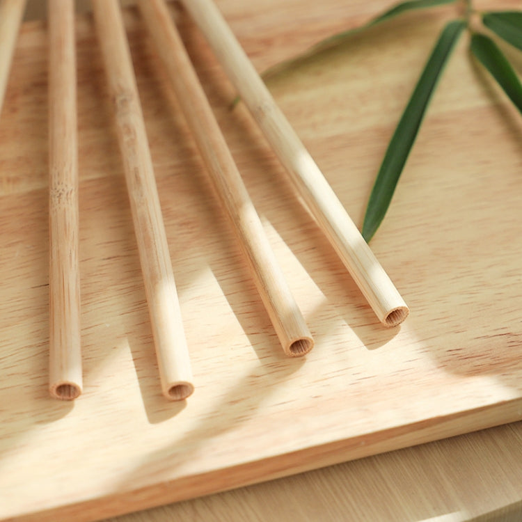 10 PCS Juice Coffee Pearl Milk Tea Natural Degradable Bamboo Straw, Style: 20cm Flat
