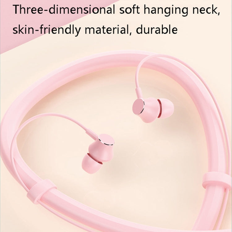I35 Wireless Sports Bluetooth Earphones In-Ear Noise Cancelling Neck-mounted Headphones(Pink)