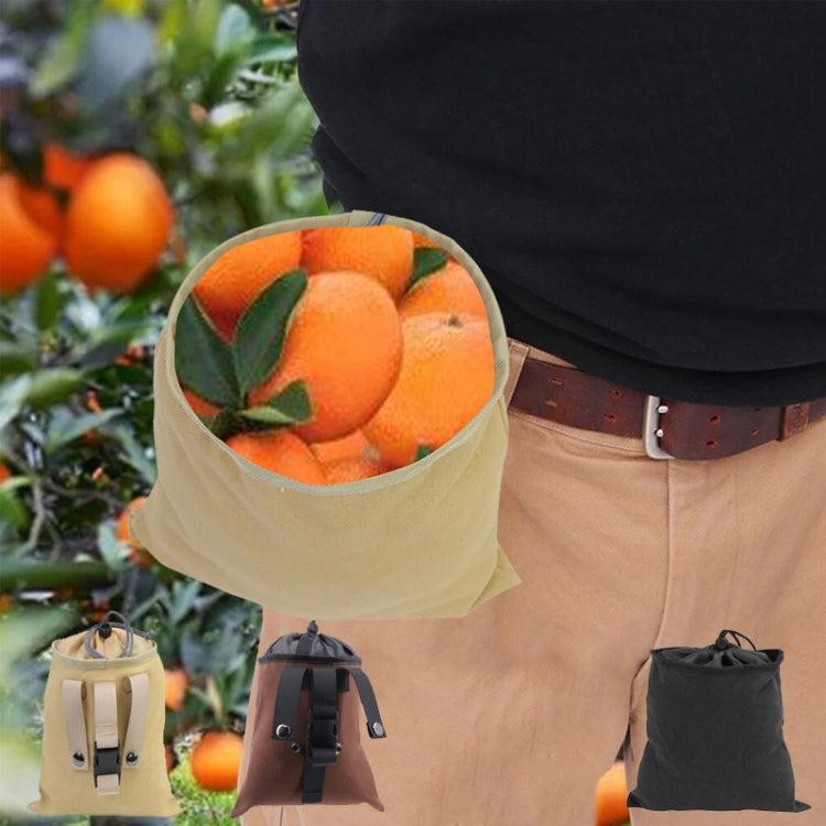 Fruit Picking Storage Bag Outdoor Folding Small Waist Bag(Black)