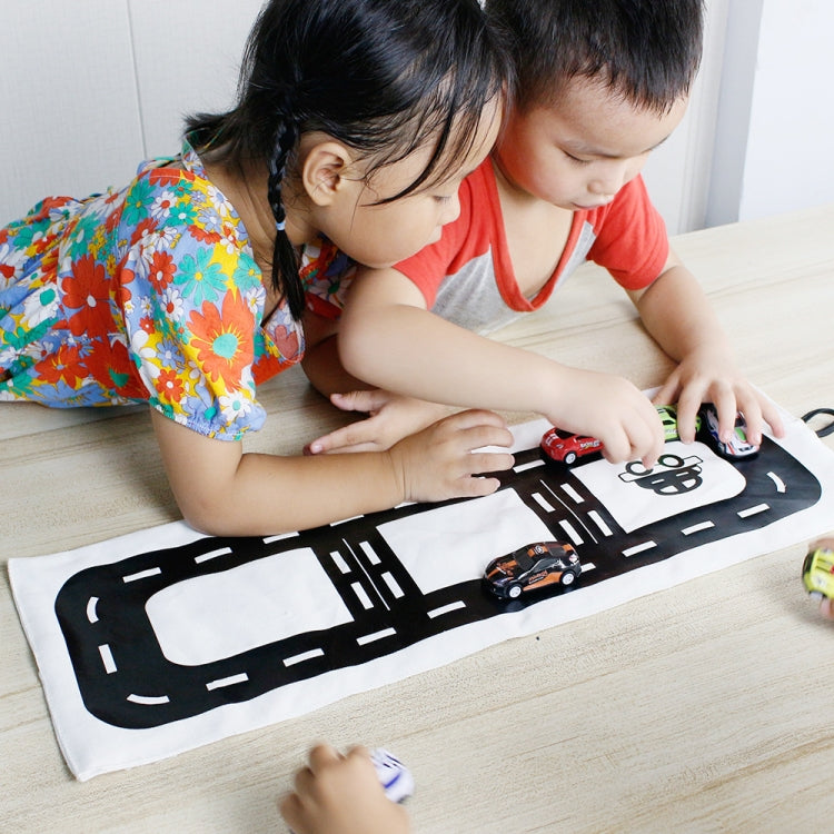 20 X 60cm Children Car Storage Bag Toy Organizer Bag Traffic Track Play Mat(White)