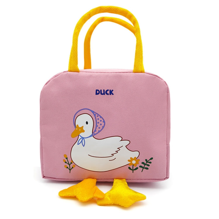 2 PCS Little Yellow Duck Cute Bento Bag Insulation Canvas Lunch Box Bag