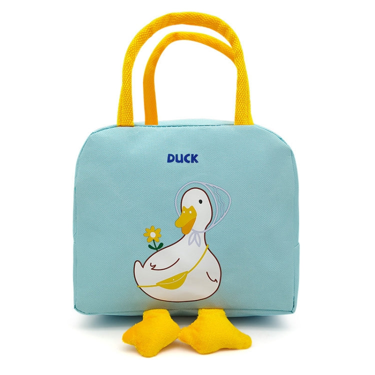 2 PCS Little Yellow Duck Cute Bento Bag Insulation Canvas Lunch Box Bag