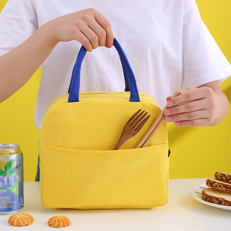2 PCS Little Yellow Duck Cute Bento Bag Insulation Canvas Lunch Box Bag