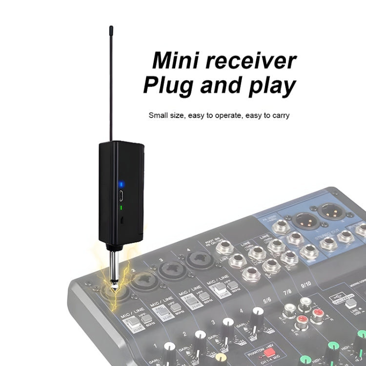 Q7 1 To 2 Wireless Microphones With Wireless Receiver/LED Display(Black)