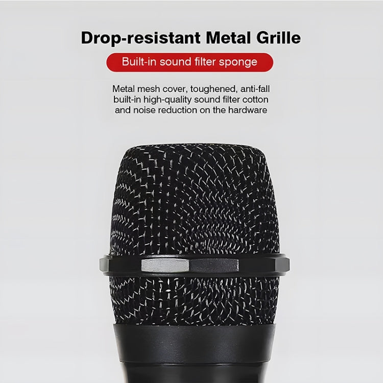 Q7 1 To 2 Wireless Microphones With Wireless Receiver/LED Display(Black)