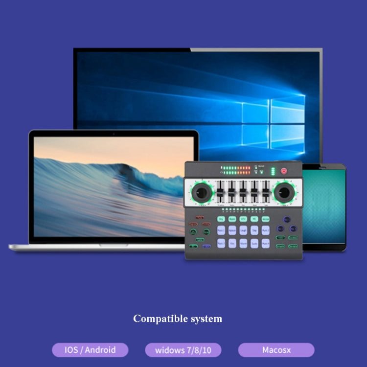 SK-200 Condenser Microphone Live Recording Equipment,Specification: Sound Card + Microphone Set