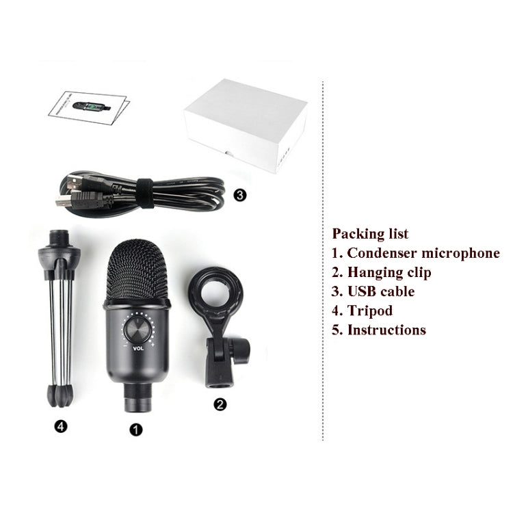 MVD-2 Condenser Microphone Computer USB Recording Desktop Microphone With Tripod