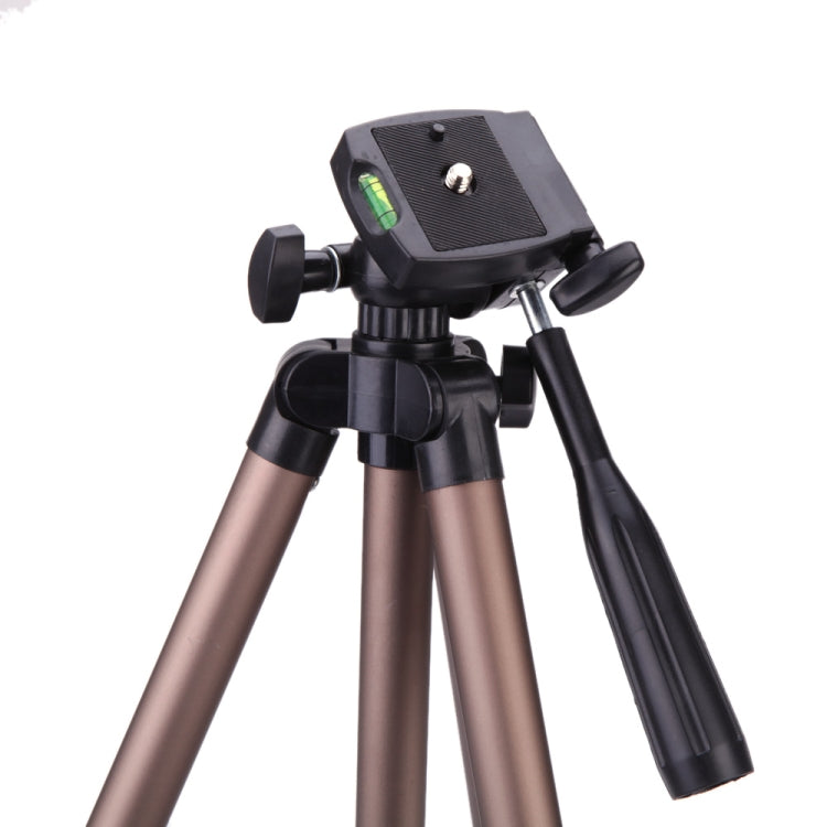 WT3130 Portable Camera Tripod Stand with Rocker Arm for DSLR Camera Camcorder(Brown)