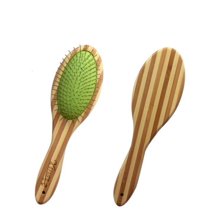 90404.07 Stainless Steel Needle Airbag Bamboo Wood Pet Comb Brush