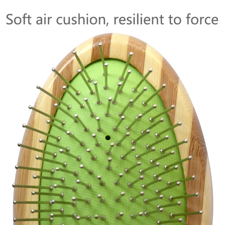 90404.07 Stainless Steel Needle Airbag Bamboo Wood Pet Comb Brush