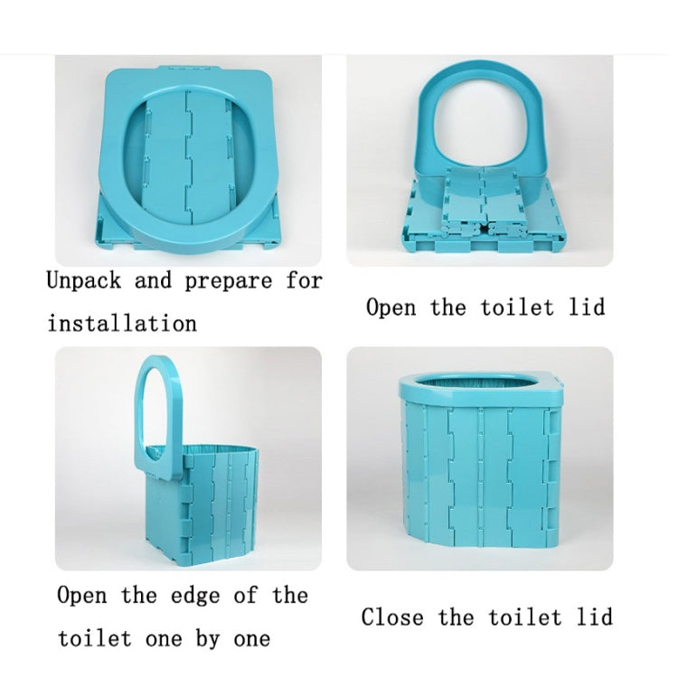 Car Toilet Portable Folding Car Emergency Toilet, Specification: Integrated with Cover (Blue)