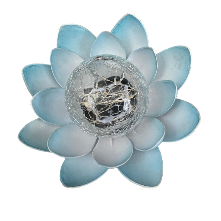 Lotus Solar Courtyard Lamp Outdoor Garden Decoration Light(Blue)