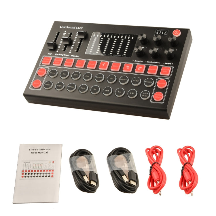 M9 Live Sound Card With Colored Lights Compatible With Multiple Platforms