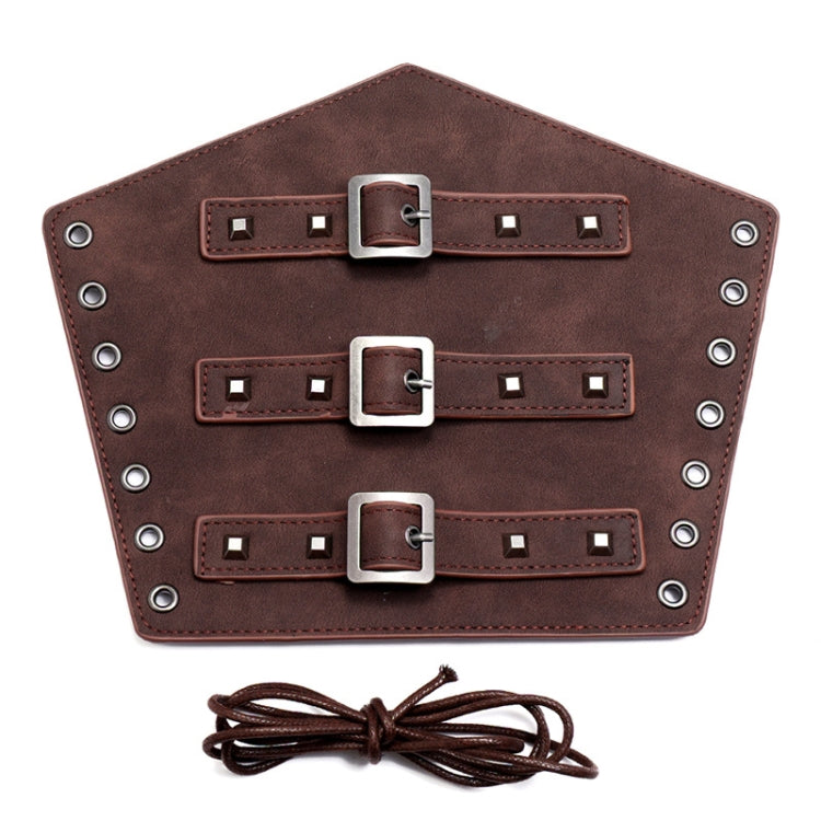P01994 Men Leather Bracer Personality Punk Riding Arm Guard