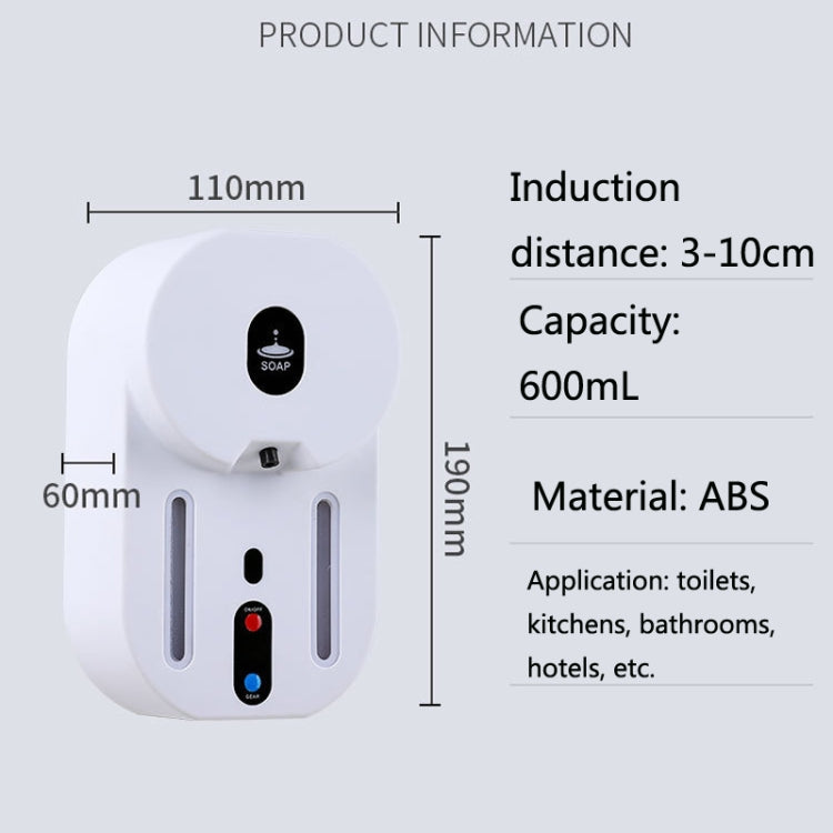 KLC-600 Automatic Induction Soap Dispenser Foam Hand Washing Device, Style: Charging Liquid Version