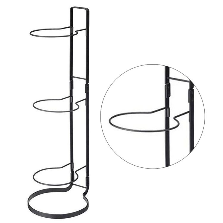 Ball Storage Rack Basketball Football Display Rack Wrought Iron Multi-Layer Rack, Specification: 20.6 x 25.2 x 65.6cm(Black)