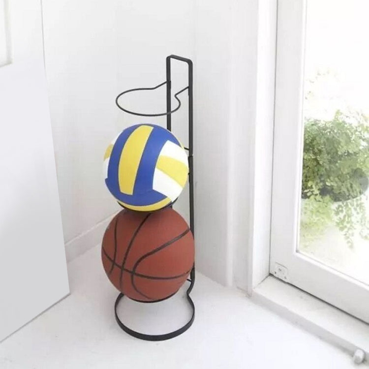 Ball Storage Rack Basketball Football Display Rack Wrought Iron Multi-Layer Rack, Specification: 20.6 x 25.2 x 65.6cm(Black)