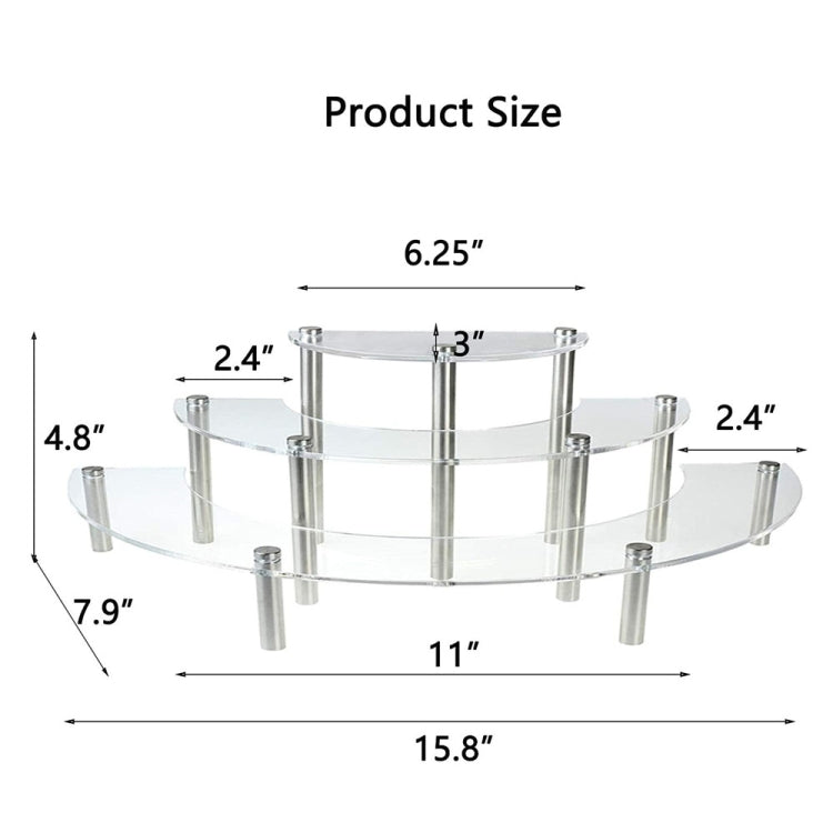 2 PCS 3-Layer Acrylic Cake Display Stand Cosmetic Display Stand