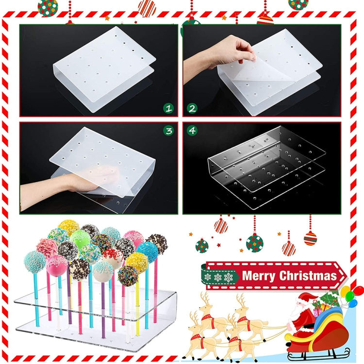 4 PCS 20-Hole Lollipop Stand Snack Stick Display Stand(Transparent)