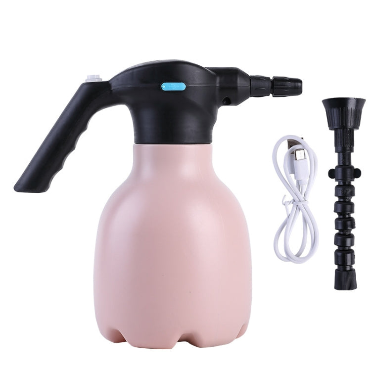 1.5L Garden Electric Watering Can Handheld Household Flower Watering Device, Specification: Pink + Universal Nozzle