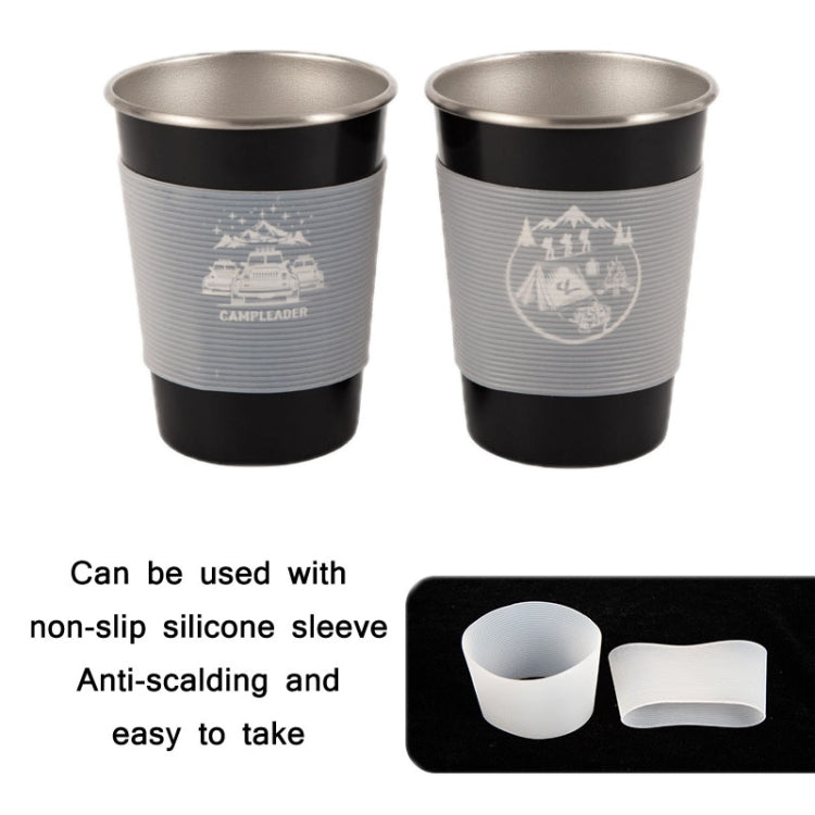 4 PCS / Set Outdoor Picnic Stainless Steel Cup With Storage Bag (Dark Blue)
