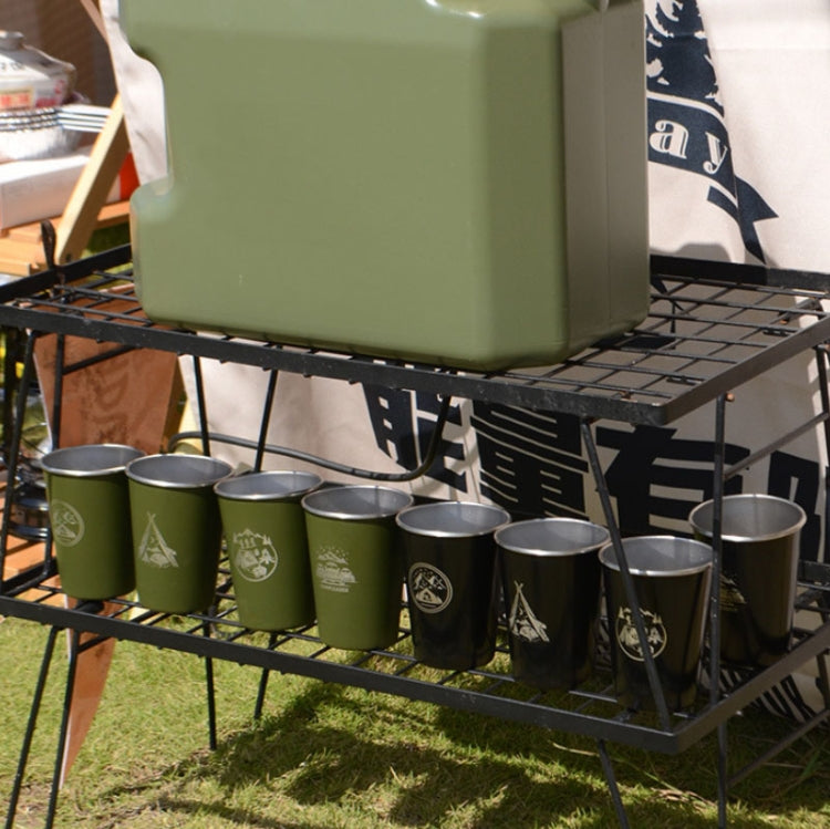 4 PCS / Set Outdoor Picnic Stainless Steel Cup With Storage Bag (Dark Blue)