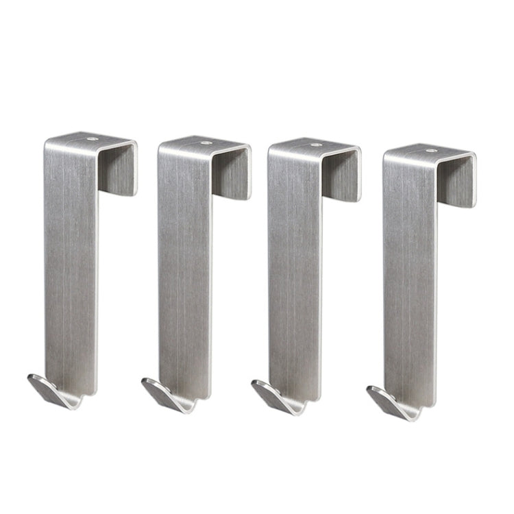 4 PCS  Stainless Steel Door Hook Cabinet Bedroom Door Hook, Style: Short Stainless Steel Color