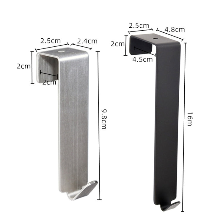 4 PCS  Stainless Steel Door Hook Cabinet Bedroom Door Hook, Style: Short Stainless Steel Color