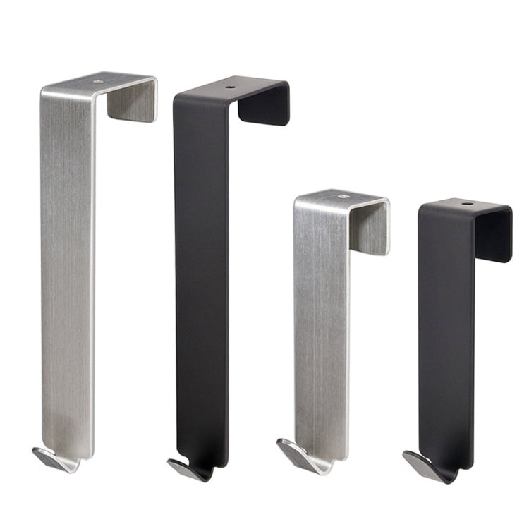 4 PCS  Stainless Steel Door Hook Cabinet Bedroom Door Hook, Style: Long Black