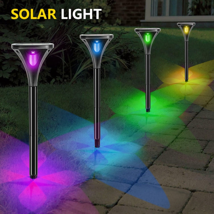 TS-S5206 4 LED Four-Sided Luminous Solar Lawn Lamp Ground Plug Light, Color temperature: Colorful Gradient