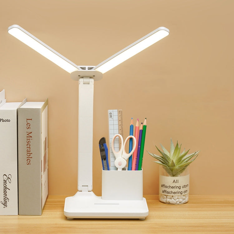 Double Head Lighting LED Charging Desk Lamp,Style: Rechargeable 3600mAh+Cable