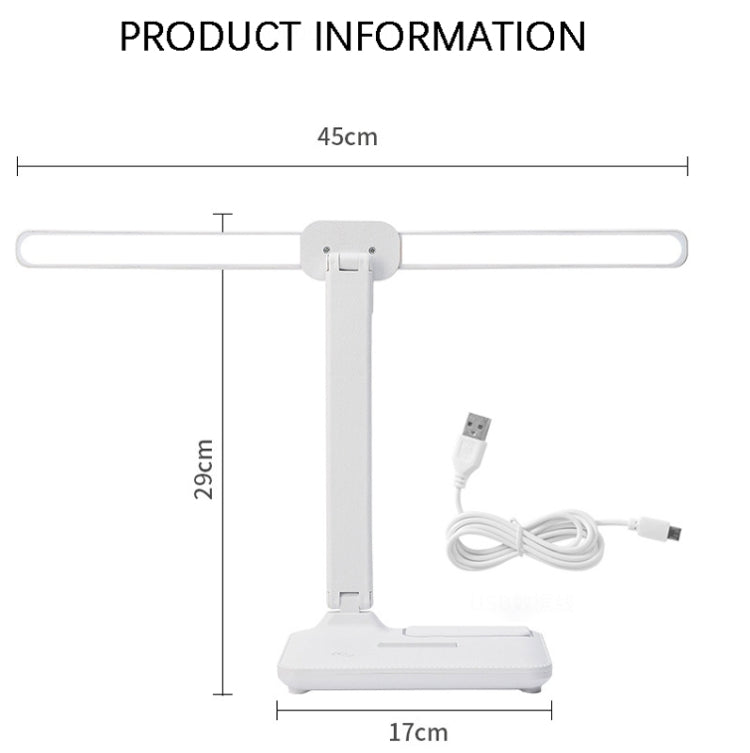 Double Head Lighting LED Charging Desk Lamp,Style: Rechargeable 3600mAh+Cable