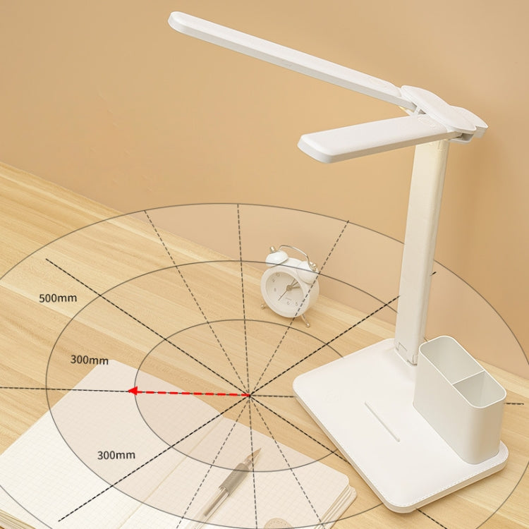 Double Head Lighting LED Charging Desk Lamp,Style: Rechargeable 3600mAh+Cable